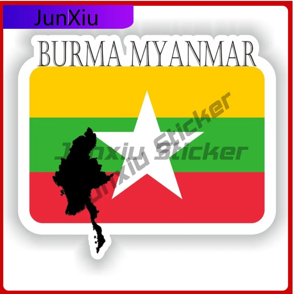

Burma Myanmar Flag National Emblem Map Outline Vinyl Sticker Car Scratch Cover Sticker Auto Rv Stickers Funny Decoration Accesso