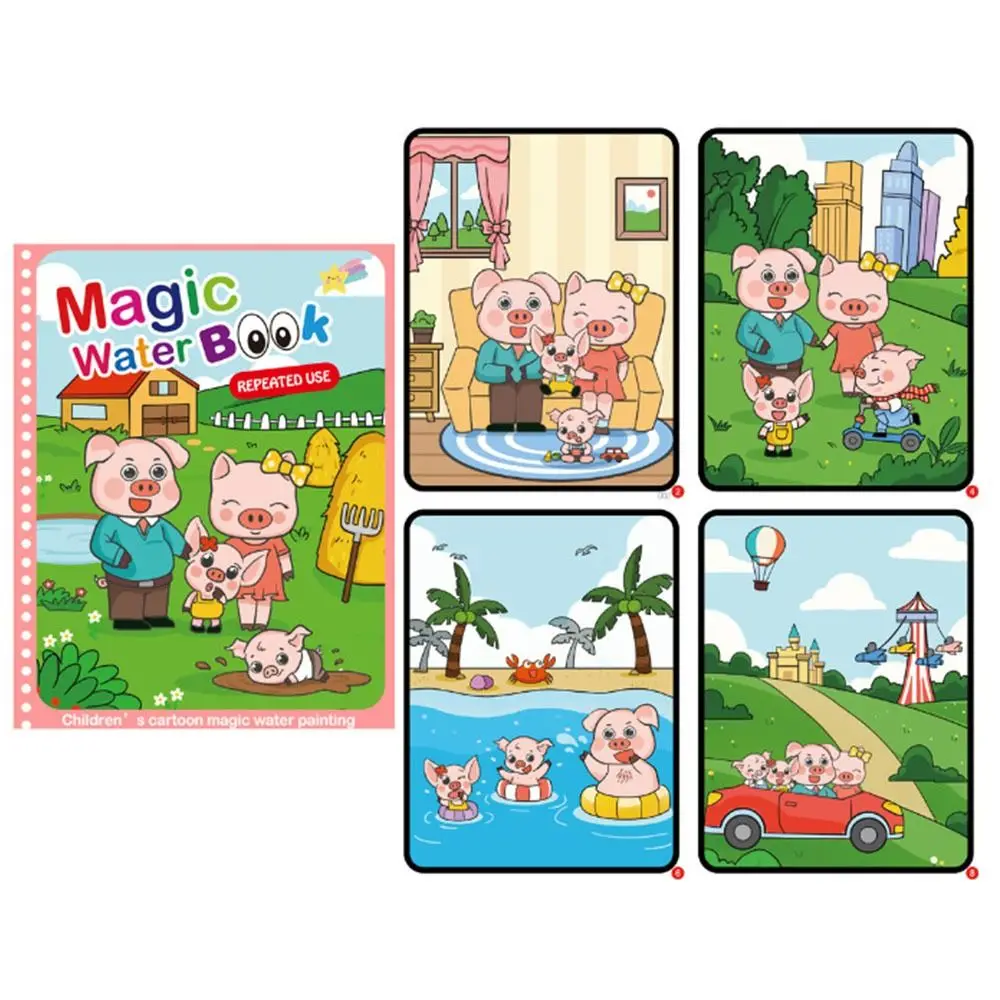 สมุดระบายสีน้ำวิเศษแบบใช้ซ้ำได้โรงเรียนอนุบาลภาพวาดกราฟฟิตี้ของเล่นประสาทสัมผัสสำหรับเด็กสมุดระบายสี DIY ของเล่น