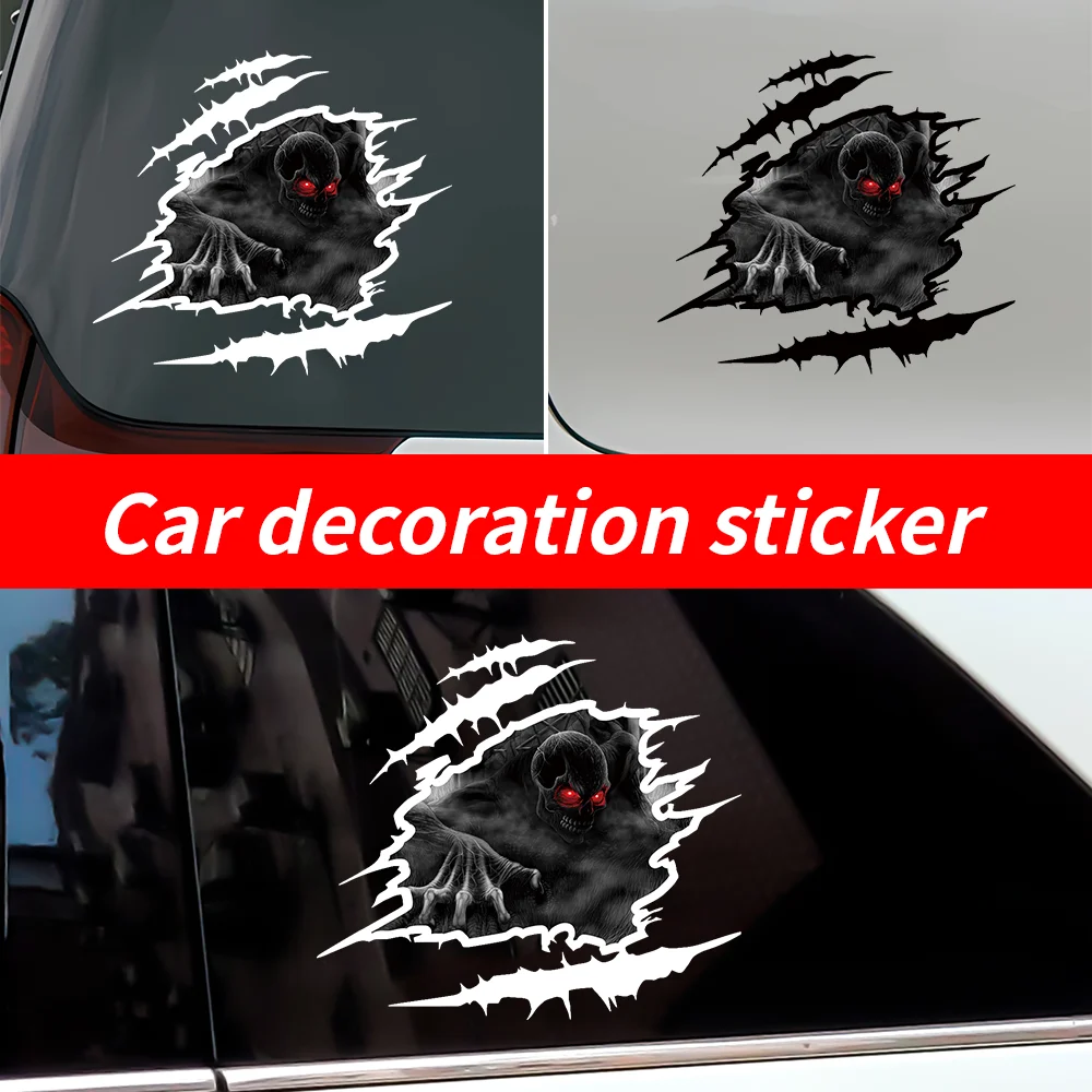 Horror Skull Eyes Car Waterproof Decal Car Sticker Scratch Cover Scratches Graphic Stickers for Auto SUV Motorcycle Accessories