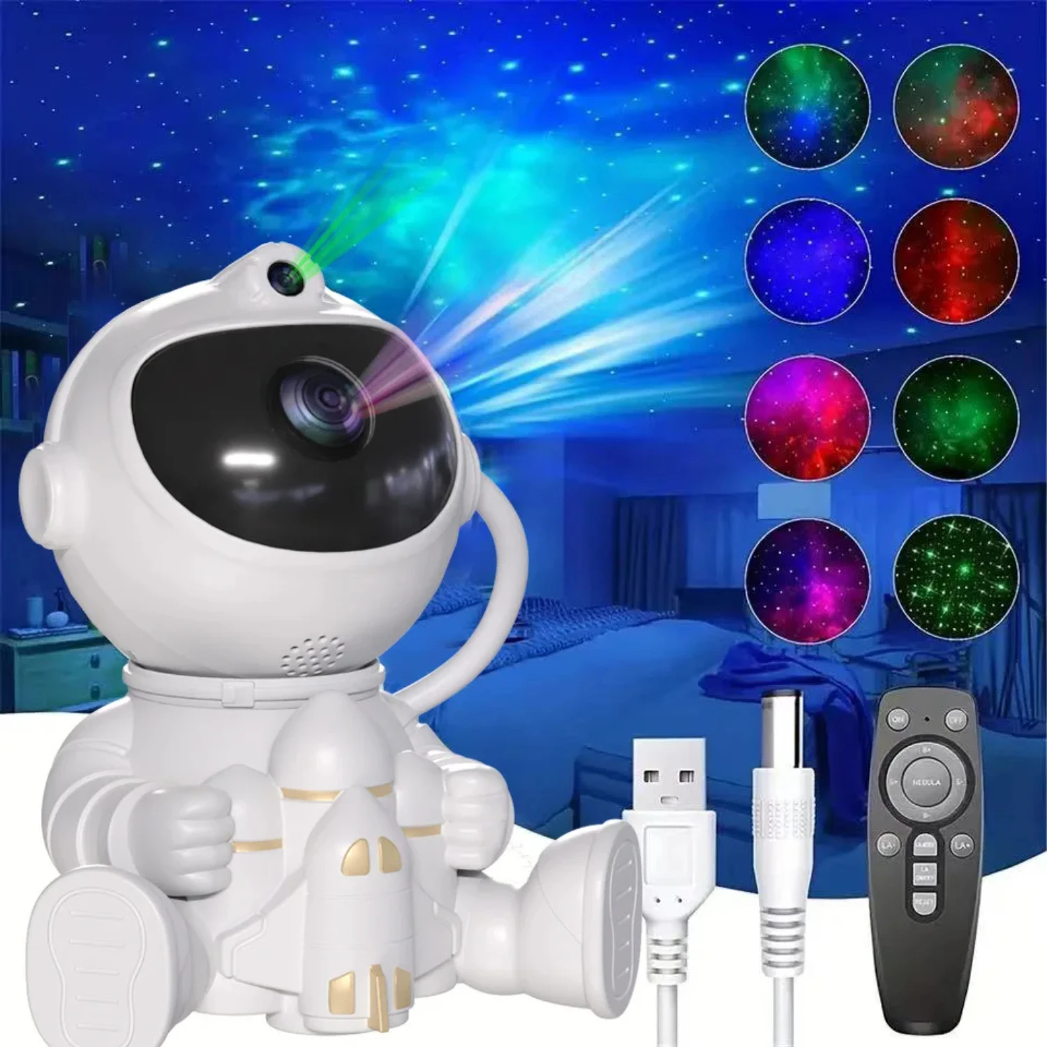 

New Space Shuttle Rocket Astronaut Starlight, projector lamp atmosphere astronaut projection nightlight bedroom decoration