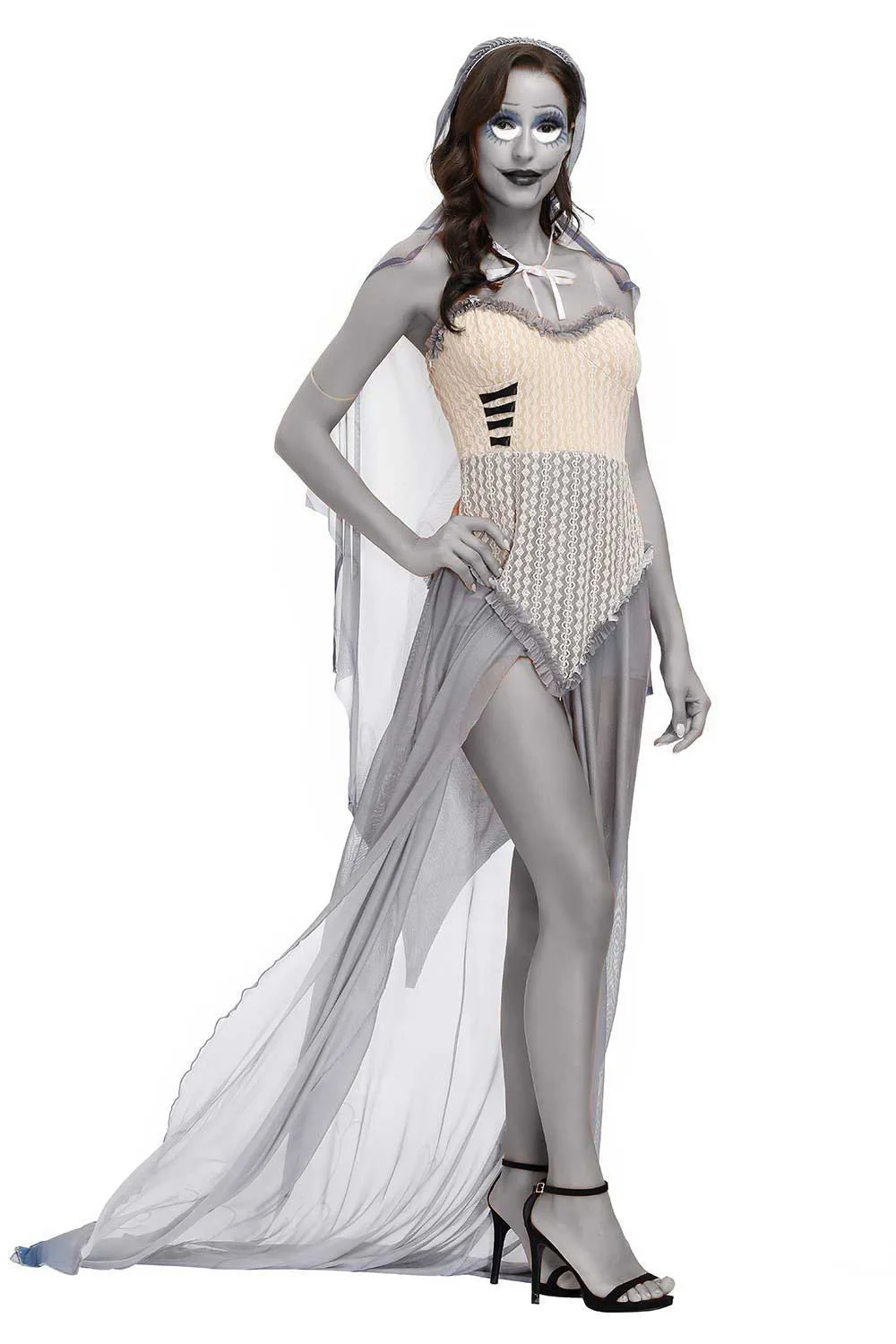

Horror Zombie Bride Animation Cosplay Costume Polyester Material loween Par eup Costume Women's Faion Ethnic Wear