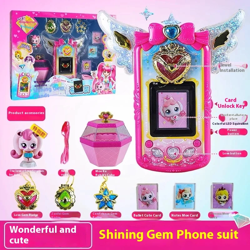 New Original Catch!Teenieping Shining Brightly Gemstone Phone Gemstone Watch Children'S Watch Capable Producing Sound Scene Toys