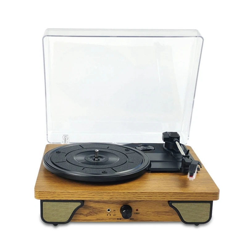 T03L Bluetooth Record Player Multi-Functional Vintage Turntable Phonograph Wooden Vinyl Record Audio Player