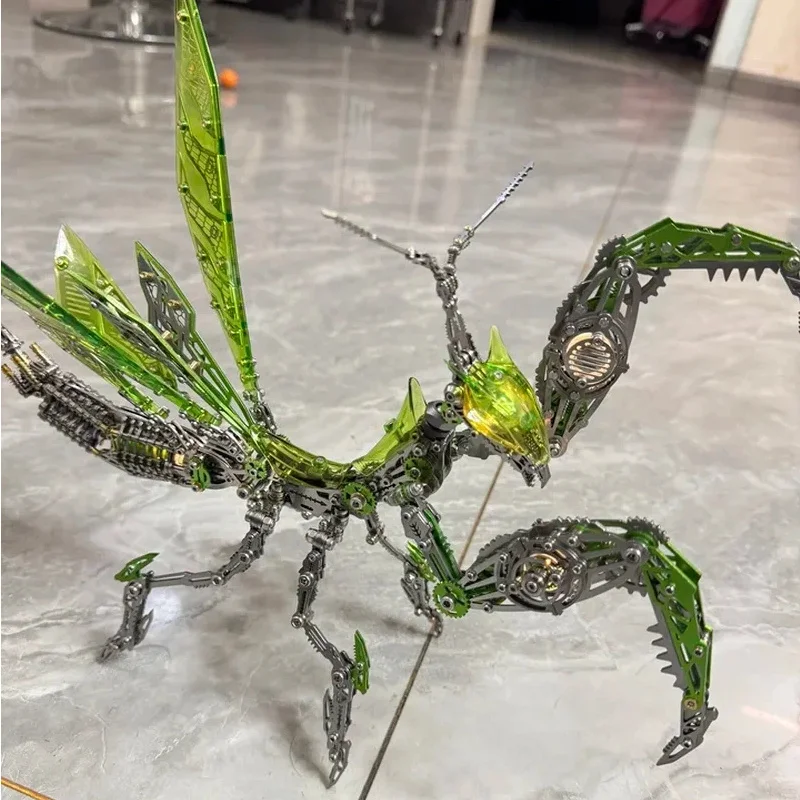 

New Longling Diy Metal Mantis Assembly Model Creative Handmade Ball Joint Movable Magnetic Control Light 3d Metal Puzzle Gift