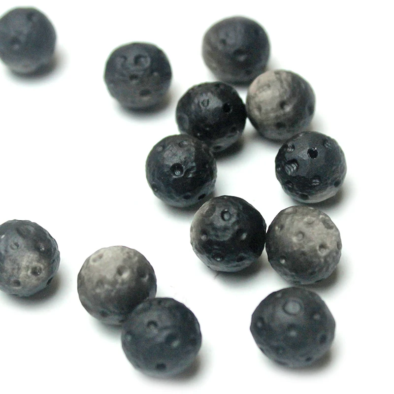 Silver Obsidian Raw Ore Natural Single Loose Beads DIY Handmade Matte Frosted Lunar Meteorite  Separated By Beads