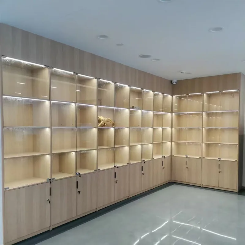 Customizable Display Cabinet Living Room Bedroom Log Multifunctional Large Capacity