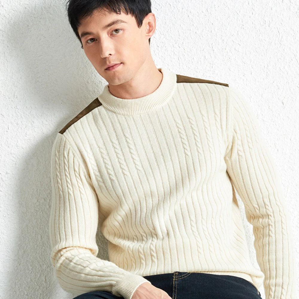 fashion men striped clothes mens winter wool sweater pullover knit jumper white man clothing 2024 sweaters designer luxury strip