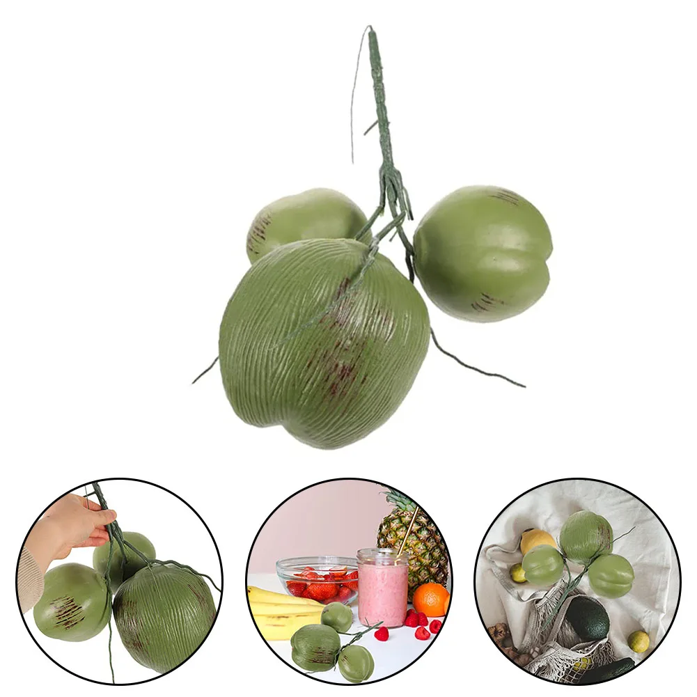 

Artificial Fruit Coconuts Simulated Green Coconuts Plastic Fake Fruit Decorations For Wedding Party Holiday Props Supplies