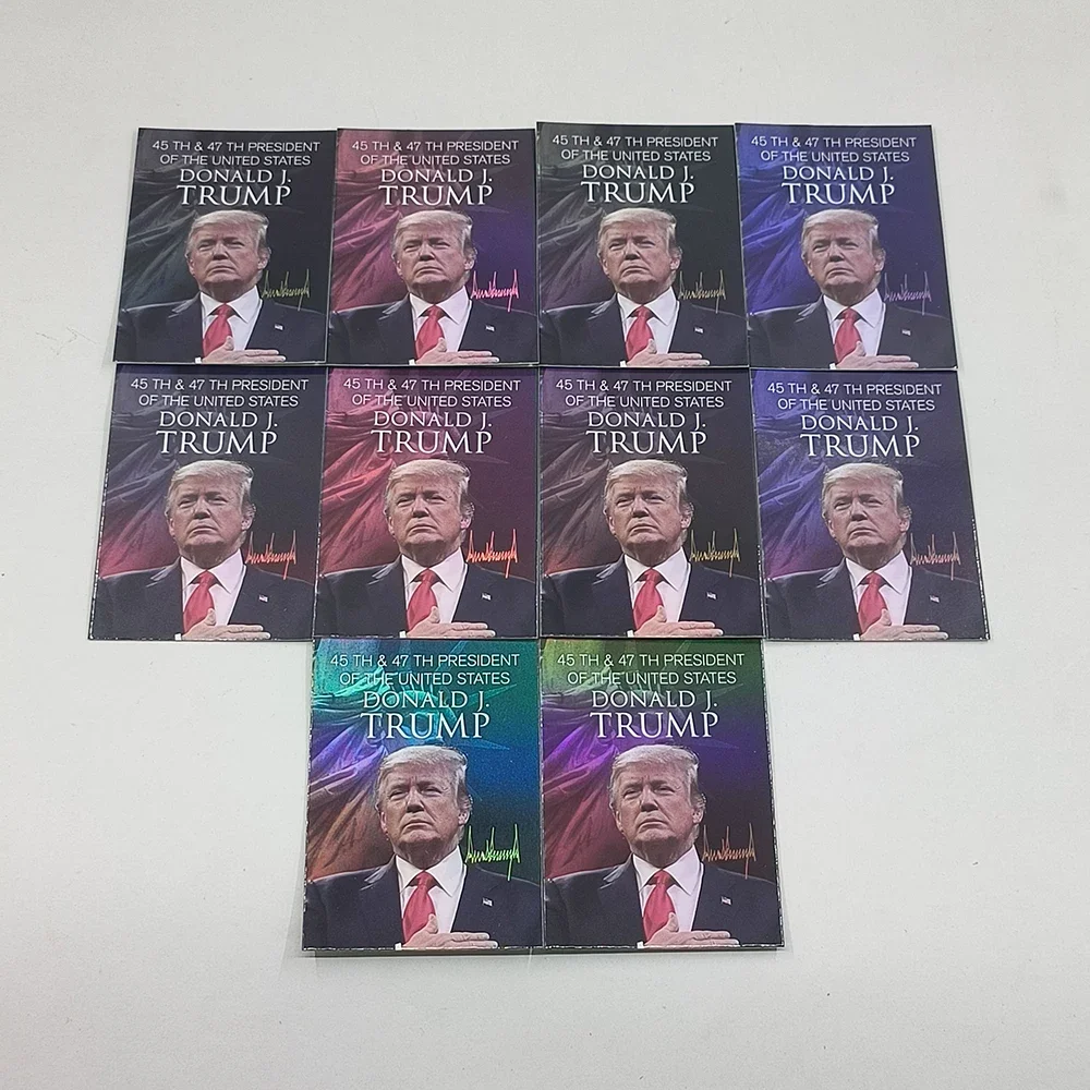 

10pcs Trump 2024 Custom trading card Never surrender card make america great again Exquisite card