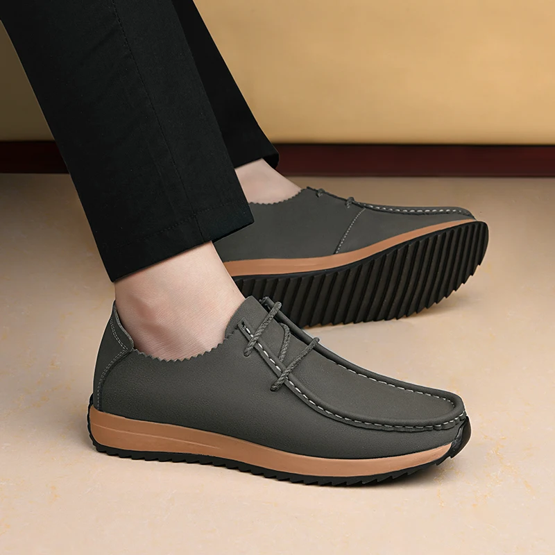 

New Leather Business Formal Men's Fashion Casual Lace Up Oxford Shoes Mens Moccasins Shoes Man Party Driving Flats Size 35-47