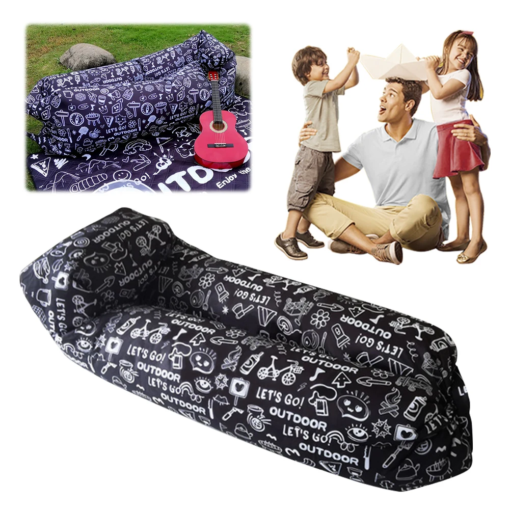 Camping Inflatable Lounger Lightweight Outdoor Picnic Mat Reusable Portable Inflatable Couch for Music Festivals