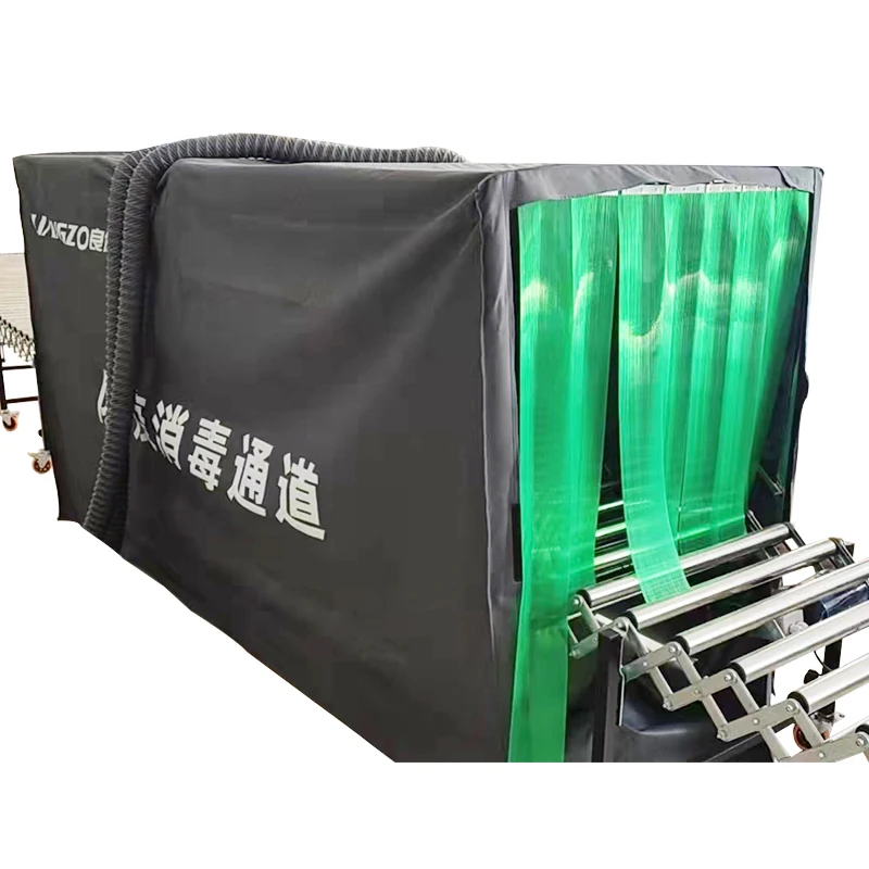 

liangzo convenient and retractable express parcel disinfection channel roller conveyor