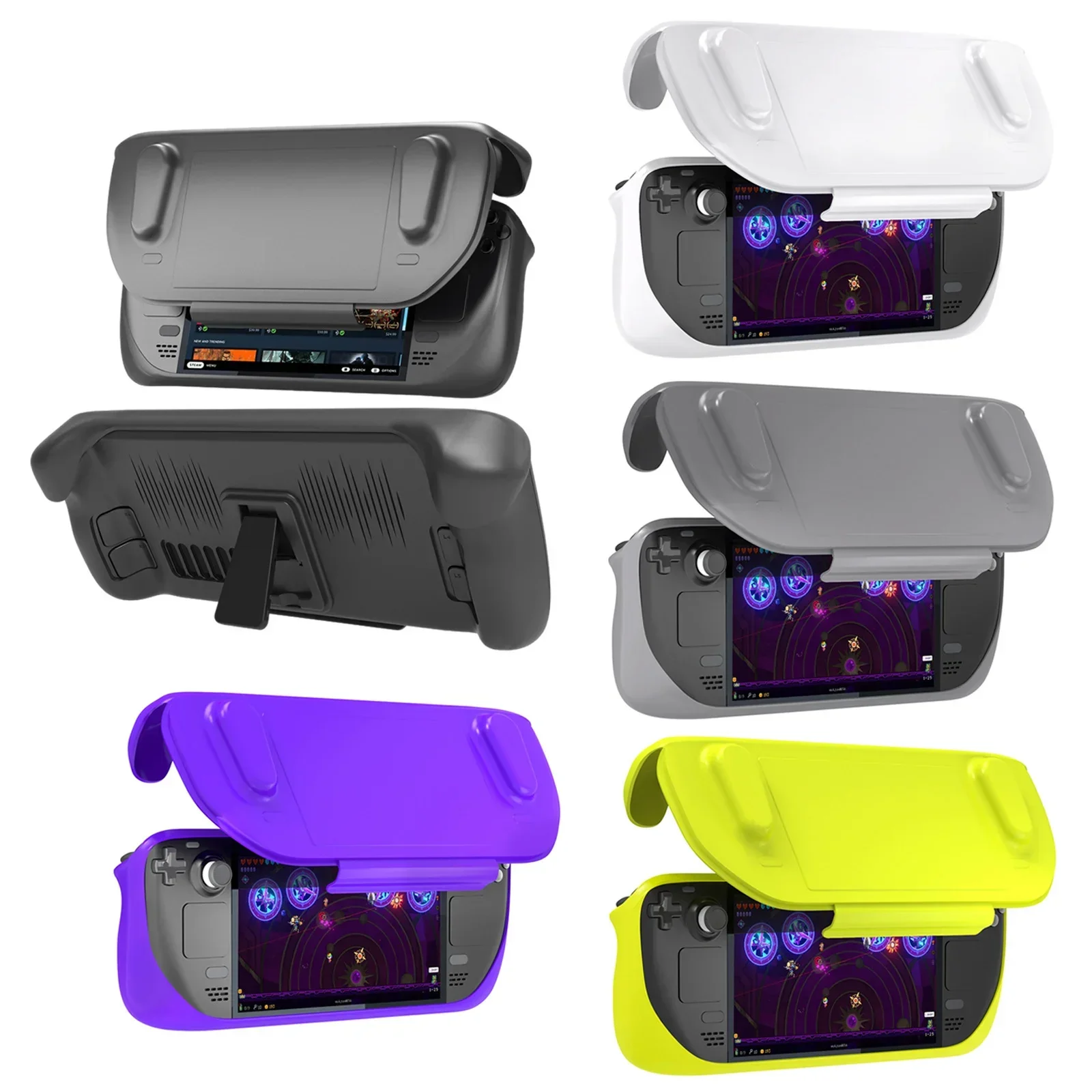 

Protective Cases for Steam Deck Game Console Shockproof Anti-scratch Housing with Bracket & Detachable Front Cover Case