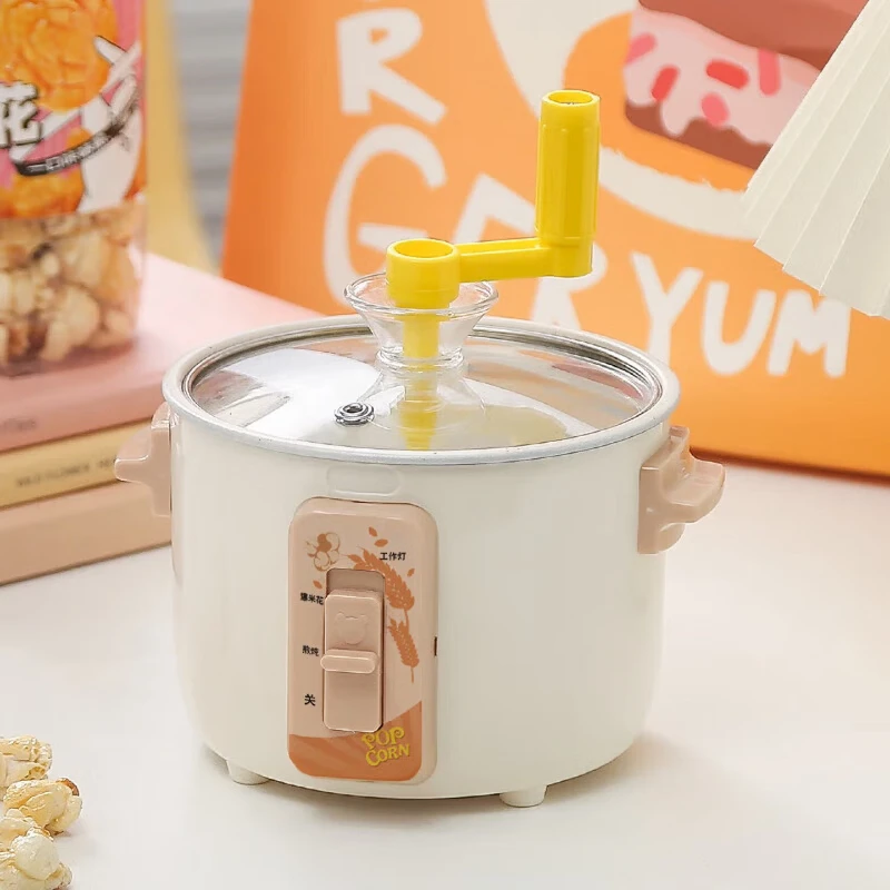 Hand-cranked popcorn machine Semi-automatic small electric household birthday gift Can put oil, hand-cranked popcorn machine