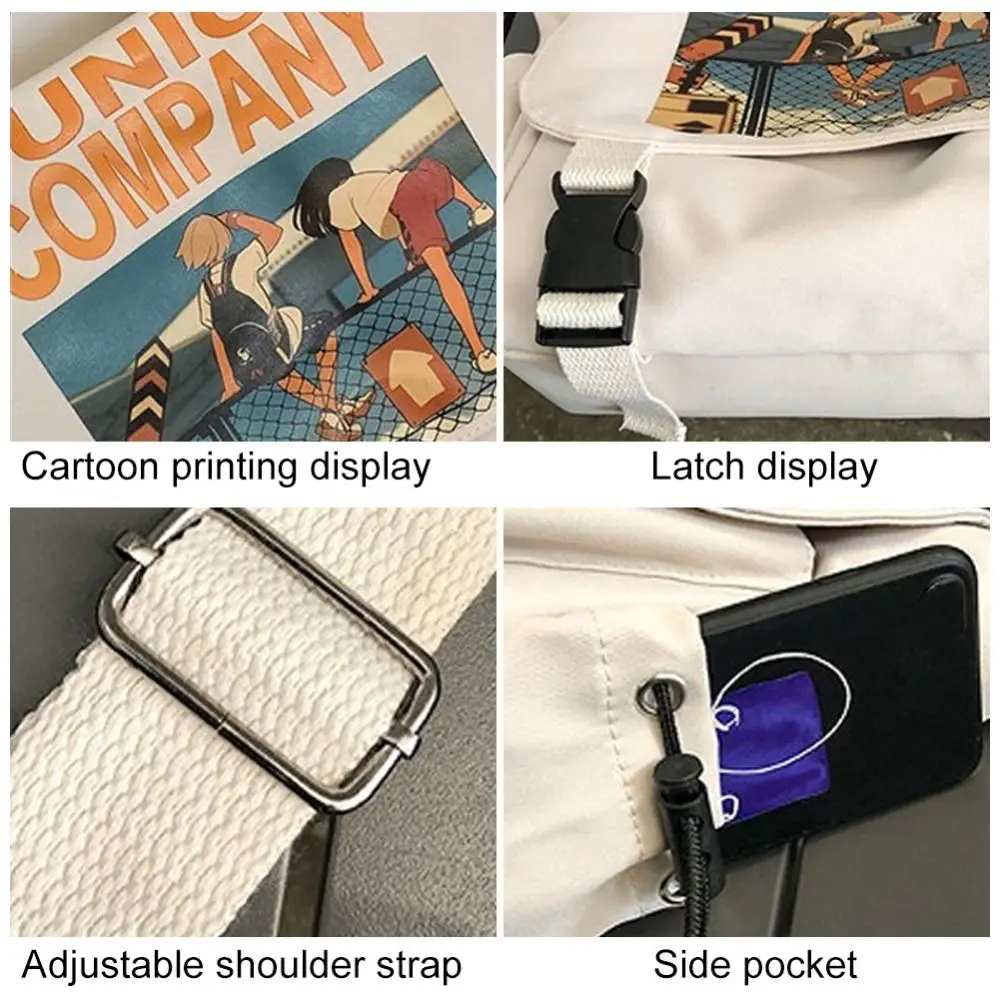 أزياء مربع الرجال حقيبة كروسبودي زوجين نمط طباعة حقيبة ساعي متعددة جيوب متعددة الوظائف حقيبة رافعة المشي لمسافات طويلة #6