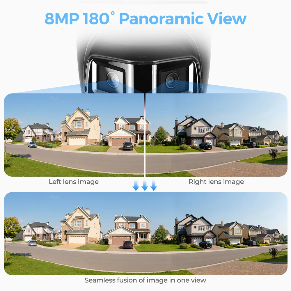 Black Dahua 8MP 4K Panoramic IP Camera Outdoor Bullet Turret TiOC3.0 Alarm IPC-PFW3849S-A180-AS-PV IPC-PDW3849S-A180-AS-PV