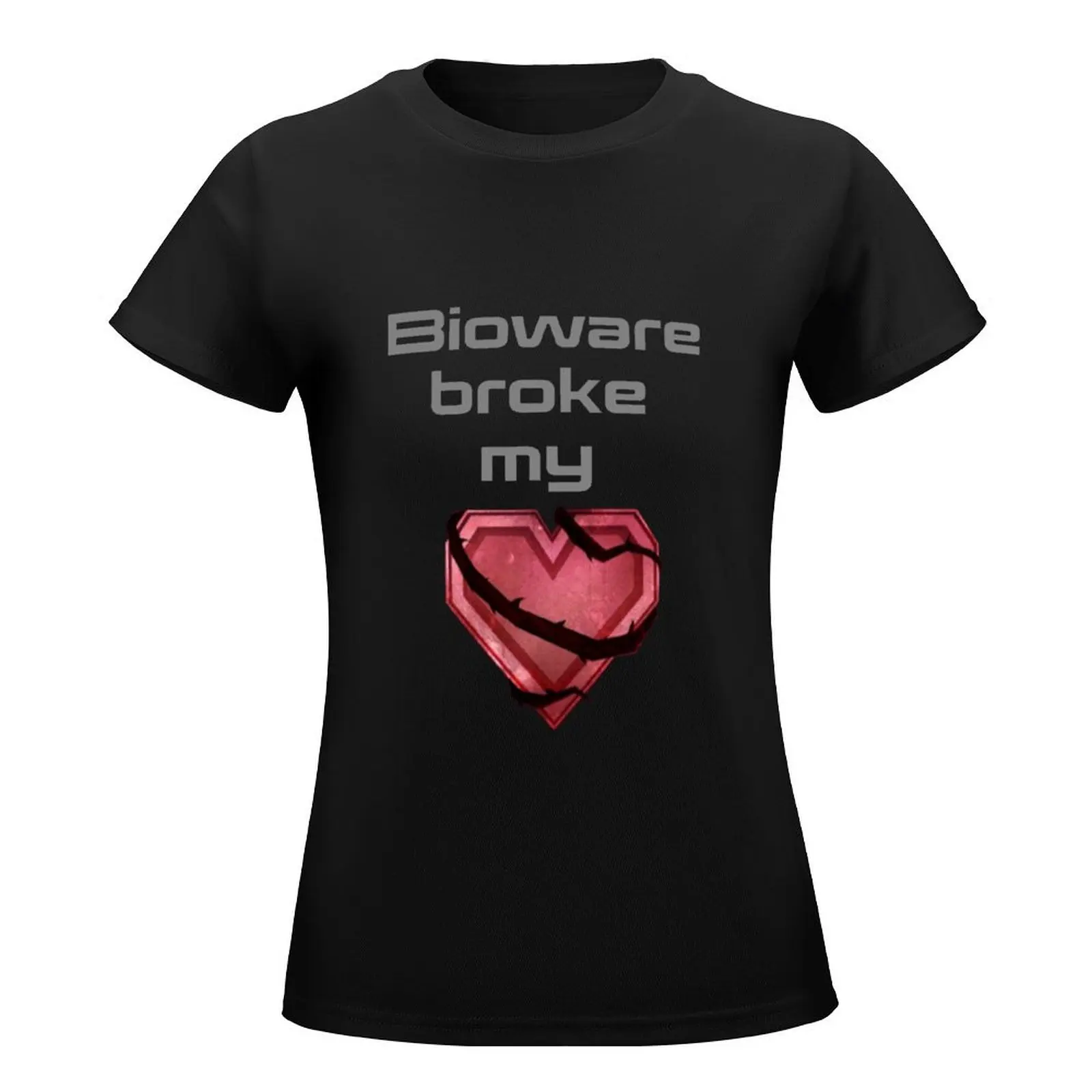 bioware broke my heart T-Shirt korean fashion vintage clothes T-shirt Women