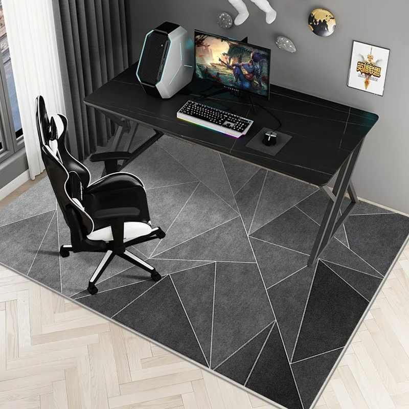 VIKAMA Modern Minimalist Rug for Study/Office Computer Desk Gaming Chair Anti-Slip Mat Bedroom Carpet Home Decor
