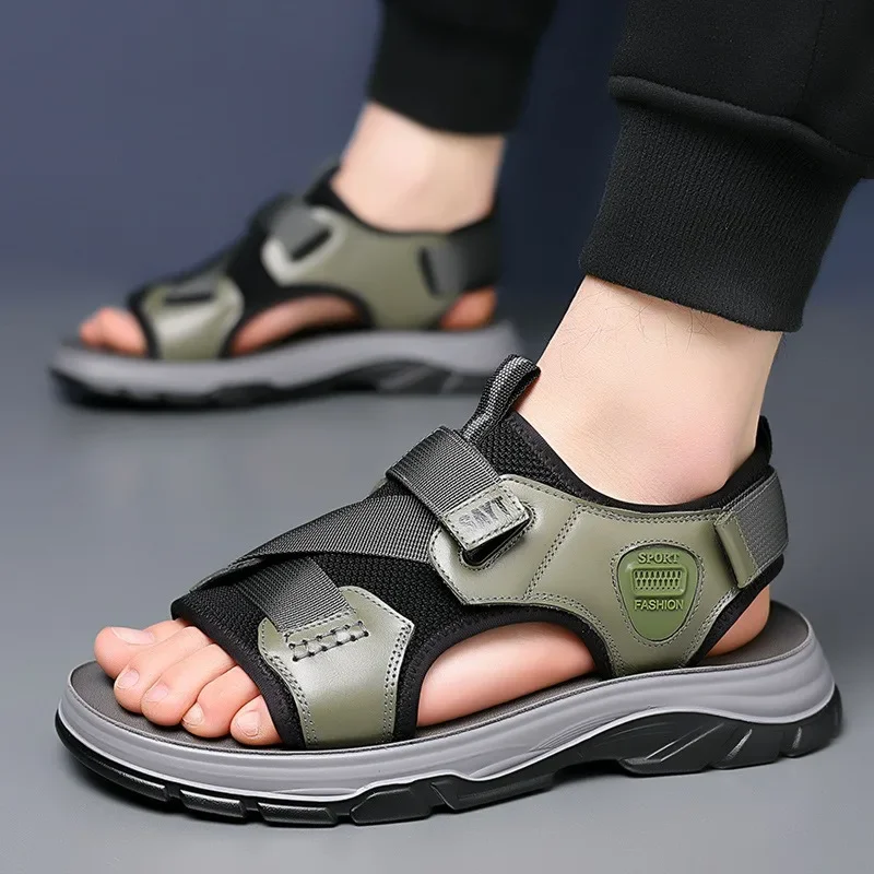 Summer Fashion Platform Hollow Outdoor Beach Men's Sandals Designer Soft Sole Casual Leather Man Shoes Sandalias Hombre Verano