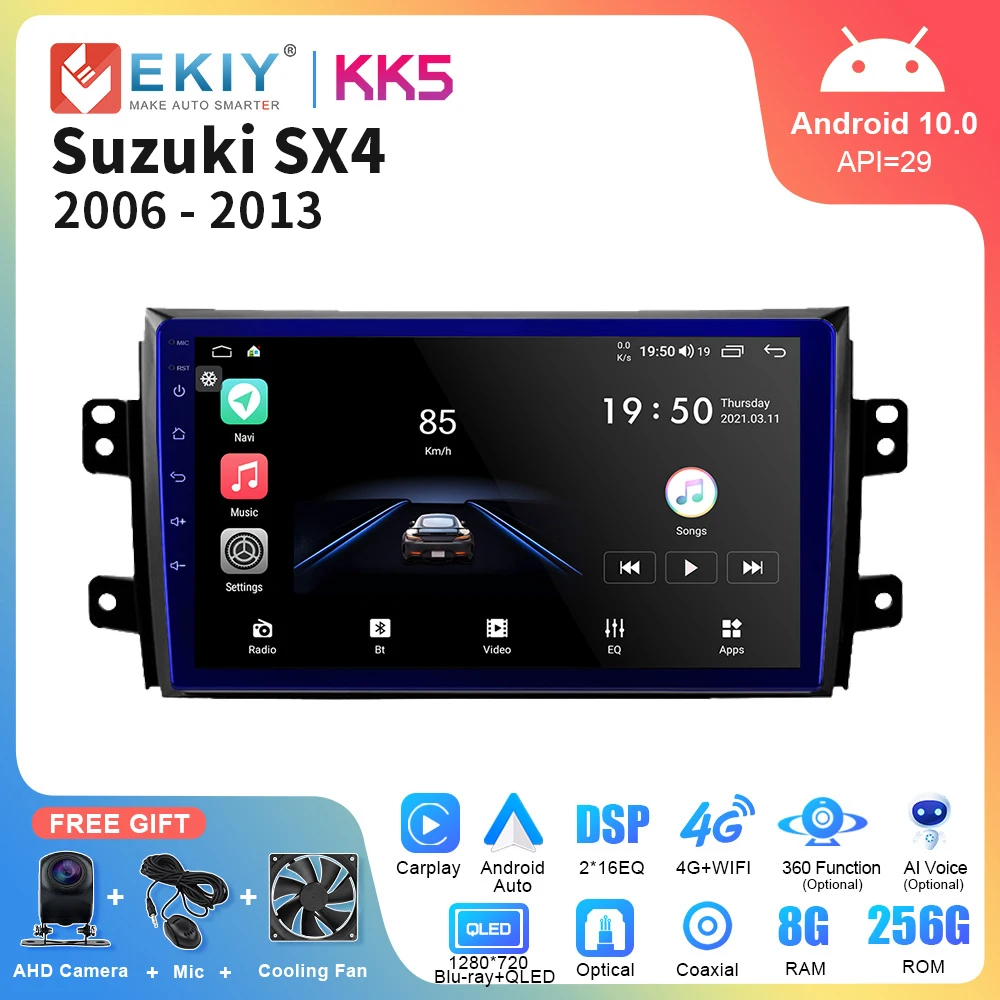 

EKIY KK5 Android автомобильный радиоприемник для Suzuki SX4 2006-2013 Fiat Sedici 2005-2014 мультимедийный видеоплеер навигация 2din Carplay стерео