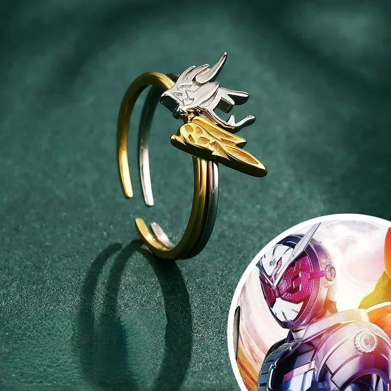 Kamen Rider Build Gold Rabbit Silver Dragon Style Open Ring Creative Personality Cool Cosplay costume accessory Props Gift