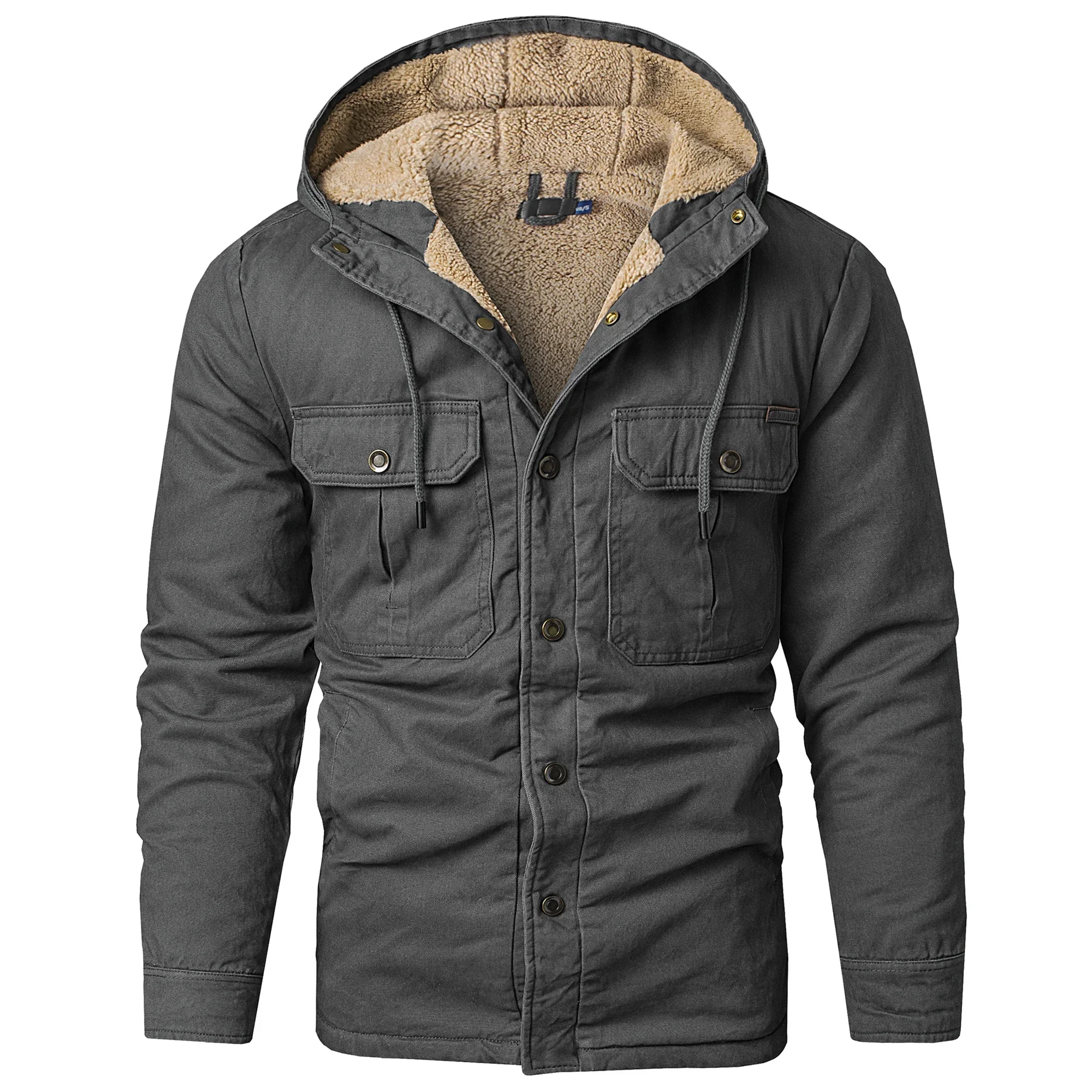 

Hooded Outerwear Clothing Fleece Jacket Thick Warm Male Parkas Mens Winter Jackets New Military Cotton Coats Men's Windbreaker