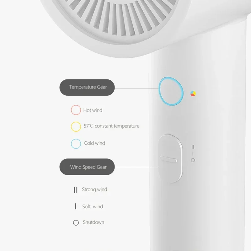 Новый фен Xiaomi Mijia H300, профессиональный быстросохнущий анионовый фен, вентилятор, умный контроль температуры, легкий вес