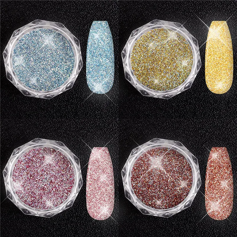 Biutee Nail Diamond Powder 8 Colors 5g Crystal Diamond Glitter Powder Nail Art Glitter Powder Crystal Diamond High Light Shine