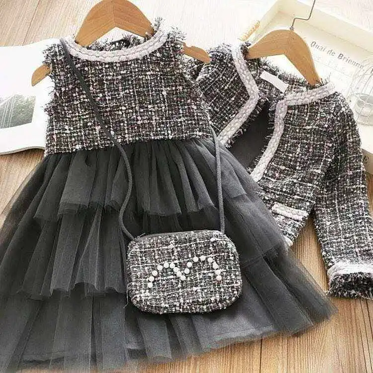 

Girl small fragrant wind set new dress princess Korean version fashionable two-piece spring clothing