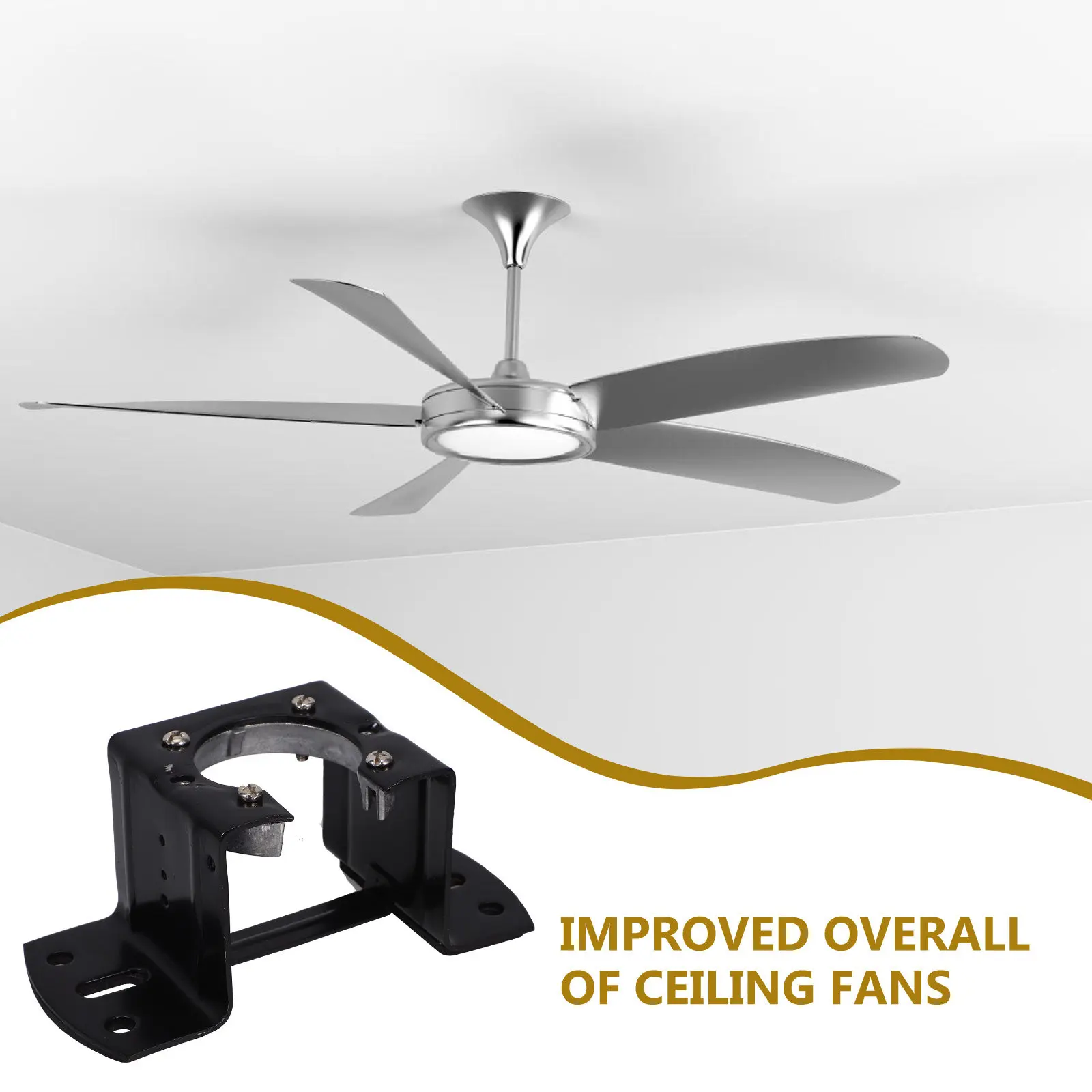 Heavy-Duty Iron Universal Ceiling Fan Mount Bracket Easy Install No Tools Required Sturdy Vibration-Resistant Mounting Part