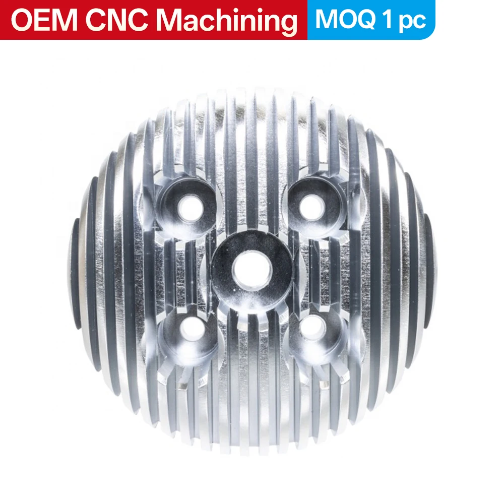 Custom-made high-quality automotive parts: CNC GT5 racing cylinder head, suitable for 60cc–80cc motorcycle engines.