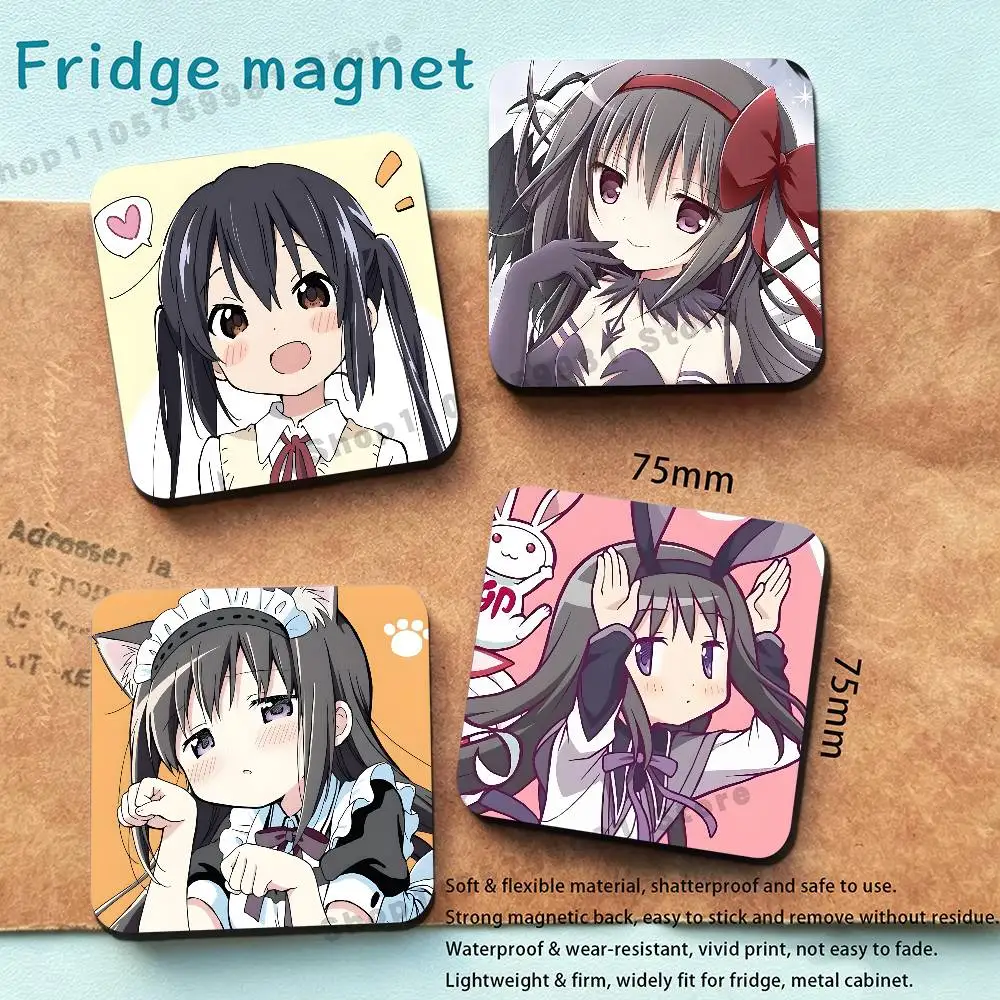 A-Akemi Homura Puella Magi New PVC Fridge Magnet for Cartoon Refrigerator Decor For Child Magnetic Toy