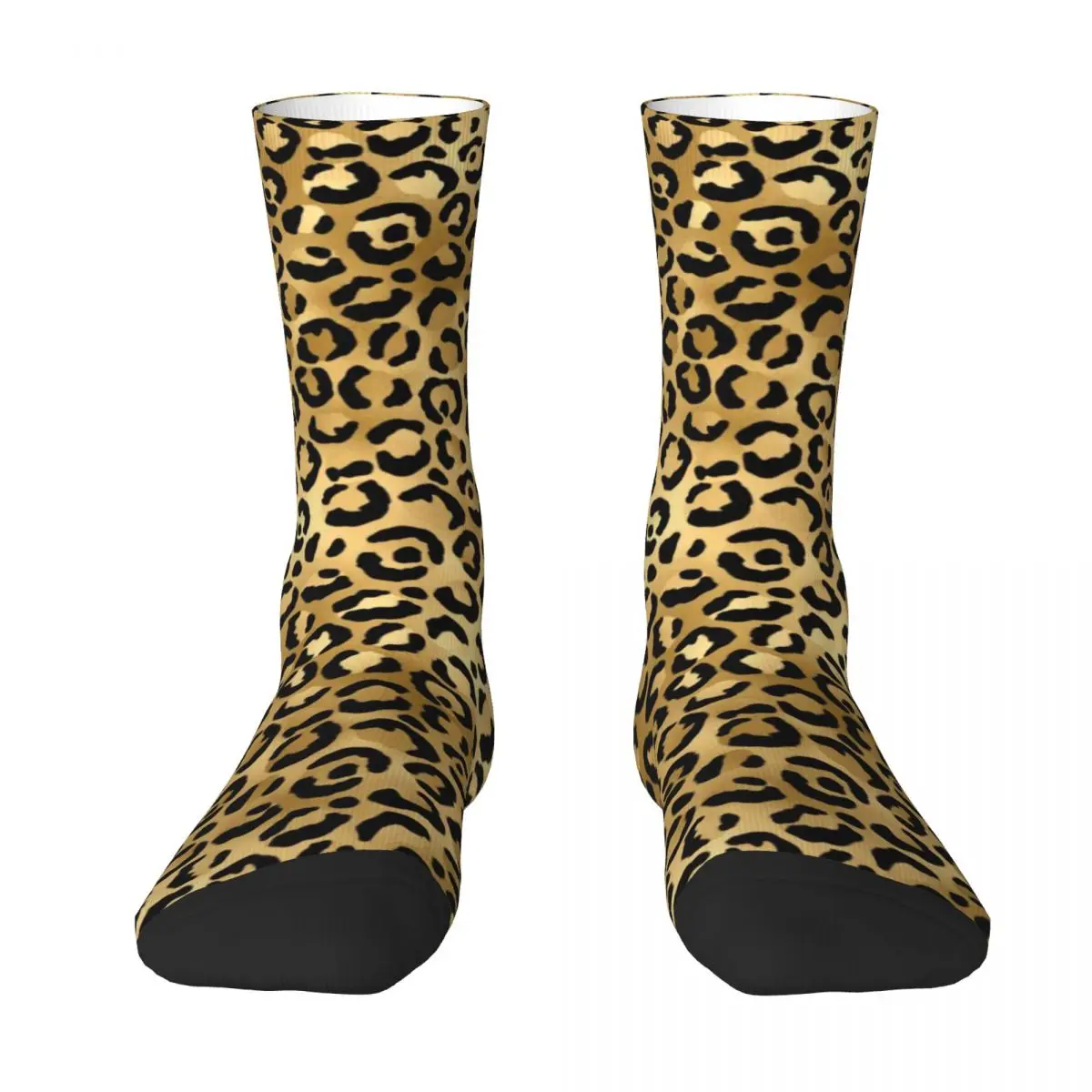 Black Gold Leopard Stockings Cheetah Animal Graphic Leisure Socks Spring Anti Skid Socks Ladies Outdoor Soft Breathable Socks