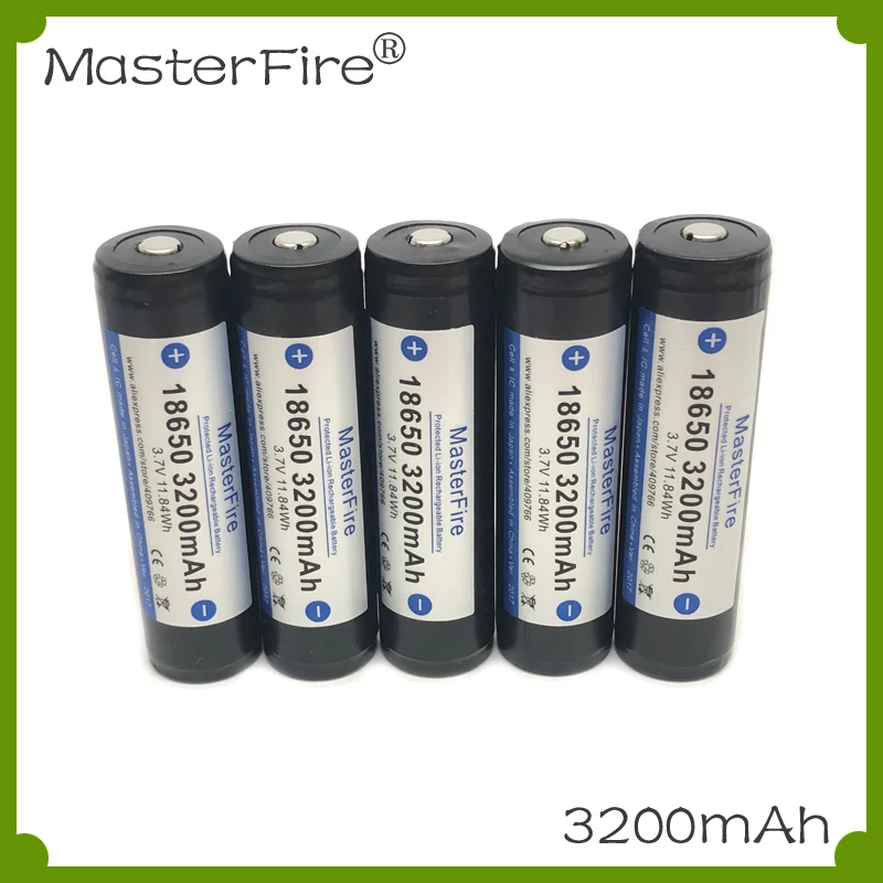 

MasterFire Original 18650 3.7V 3200mah 11.84Wh Rechargeable Lithium Battery Protected Batteries Cell with PCB Made in Japan