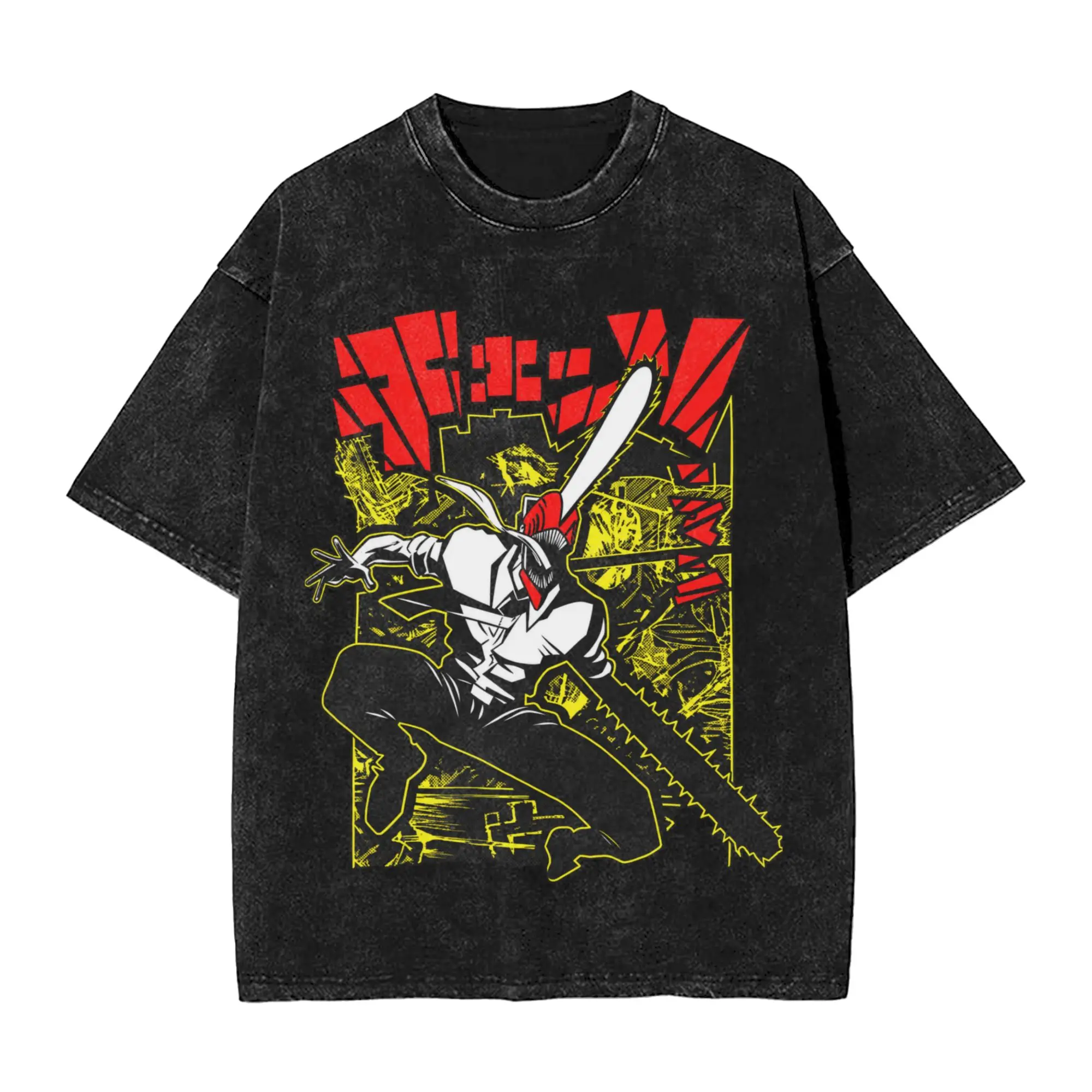 Chainsaw Man Anime Denji Chainsaw Devil Public Safety Manga T Shirts Men Pure Cotton Crewneck  Tee Shirt Short Sleeve Tops