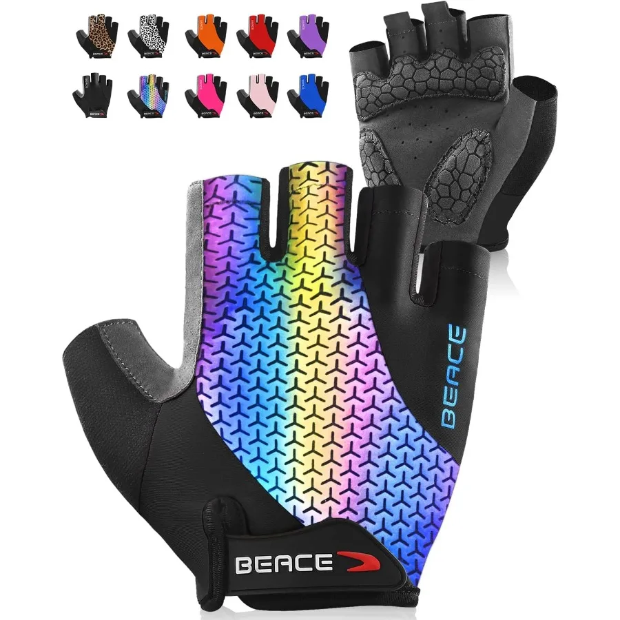 

Велосипедные перчатки для мужчин и женщин: дизайн с половиной пальца, 5 мм, дышащие противоскользящие амортизирующие подушечки, легкие для дороги и горы