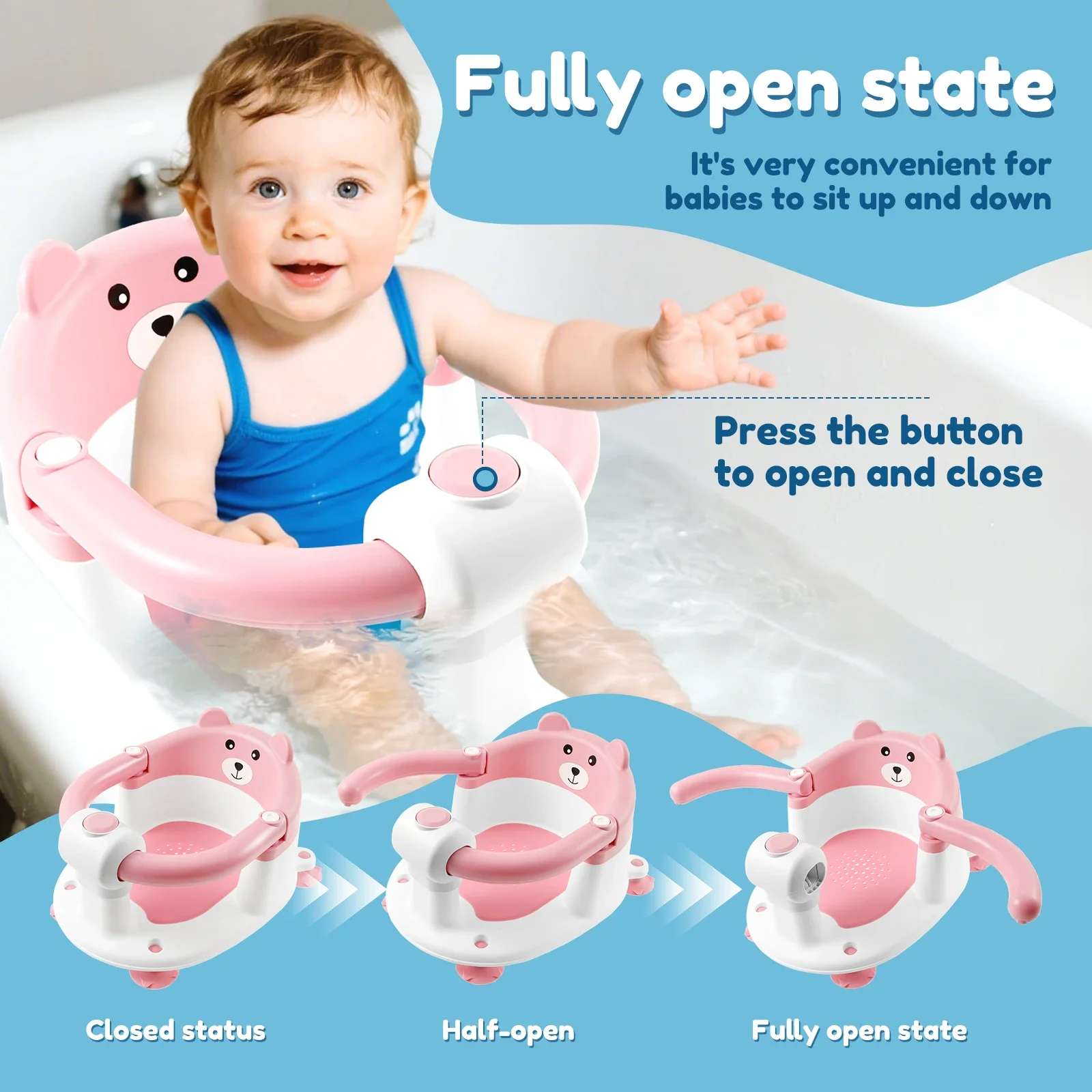 Baby Bath Seat with Armrest Support