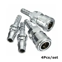 Manguera de Gas de 4 piezas y 8mm, boquilla de cobre, Conector de liberación rápida para autocaravanas, herramientas de aire, manguera de compresor de aire, accesorio de bomba de aire