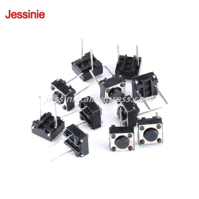 100PCS/20PCS 6x6x4.3 6x6x5 6x6x7MM Micro Touch Tactile Push Button Switch Horizontal Type Two-pin 4.3mm 5mm 7mm