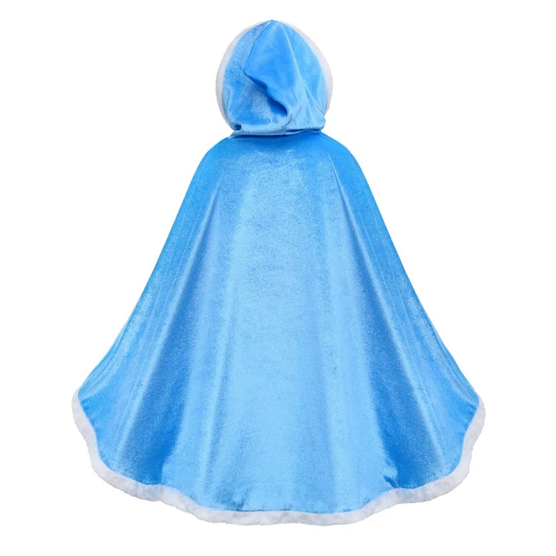 Kids Children Girls  Christmas Cape Children\'s Princess Shawl Hooded Cosplay Costume Xmas Party Fancy Dress Decor