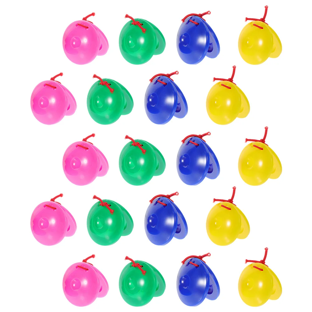 

20 Pcs Percussion Soundboard Musical Bells for Kids Small Castanets Instrument Finger Instruments Clapper Toy Toddler