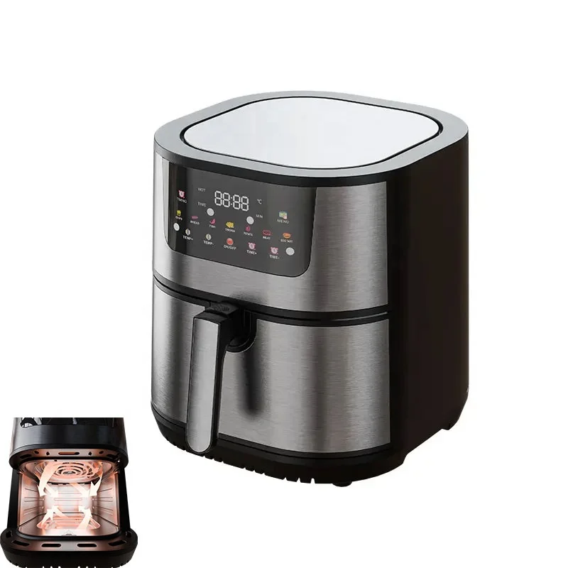 

Wholesale New Upgrade Products Stainless Steel 8L 15L Multifunctional Digital Air Fryer With Double Heat Tube And Frying Basket