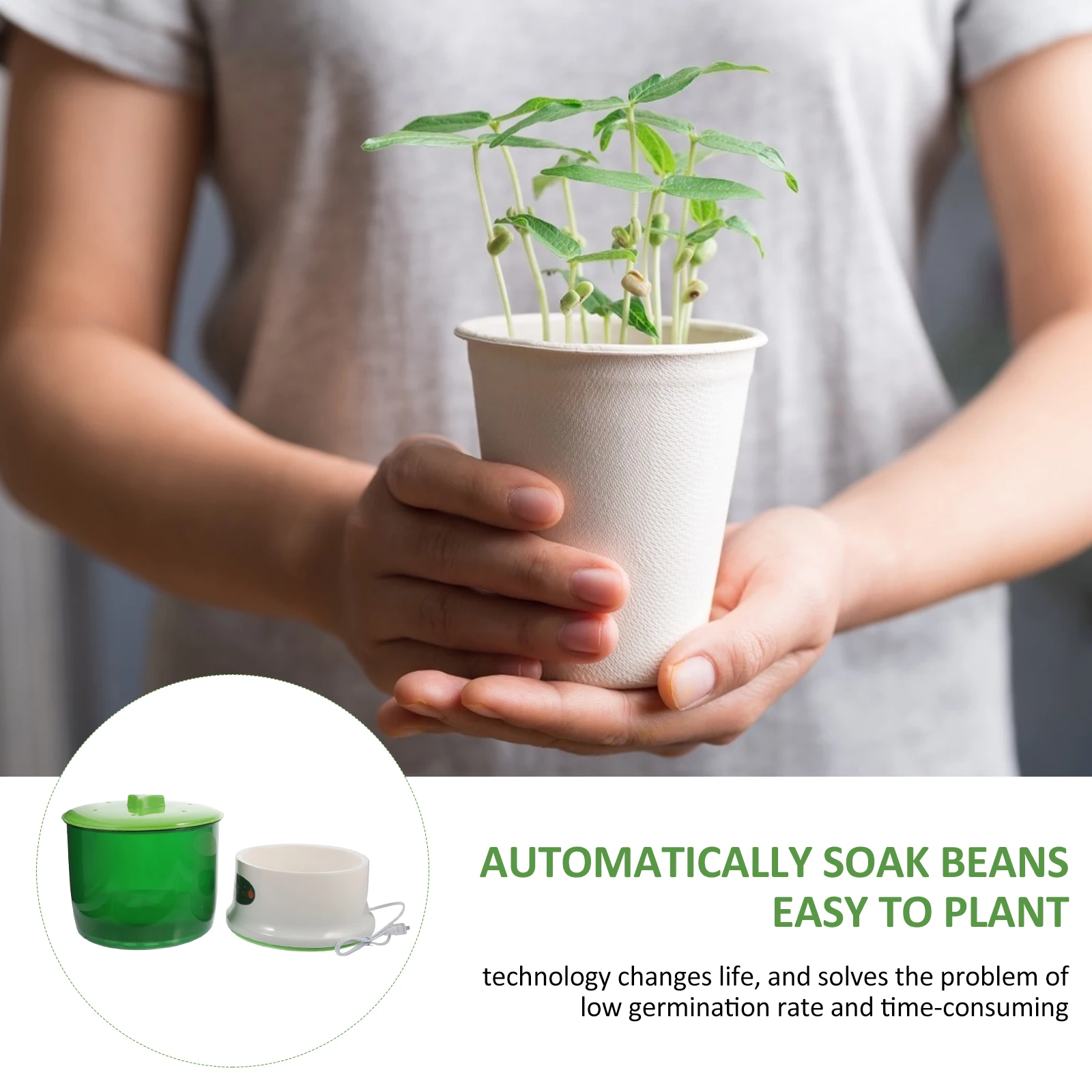 

Bean Sprout Machine Electric Automatic PP Material Home Use Double Layer Intelligent Food Grade for Kids
