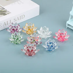 60mm Quartz Crystal Lotus Flower Glass Fengshui Ornaments Figurines Home Wedding Party Decor Gifts Souvenir Lucky Crystal Lotus