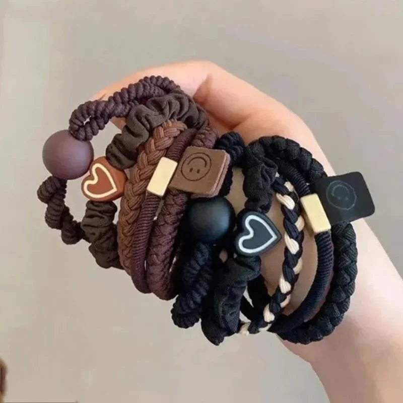 

10PCS Women's Hair Ring Set Hair Accessories High Elasticity Leather Band Simple Temperament High Ponytail Durability New Style