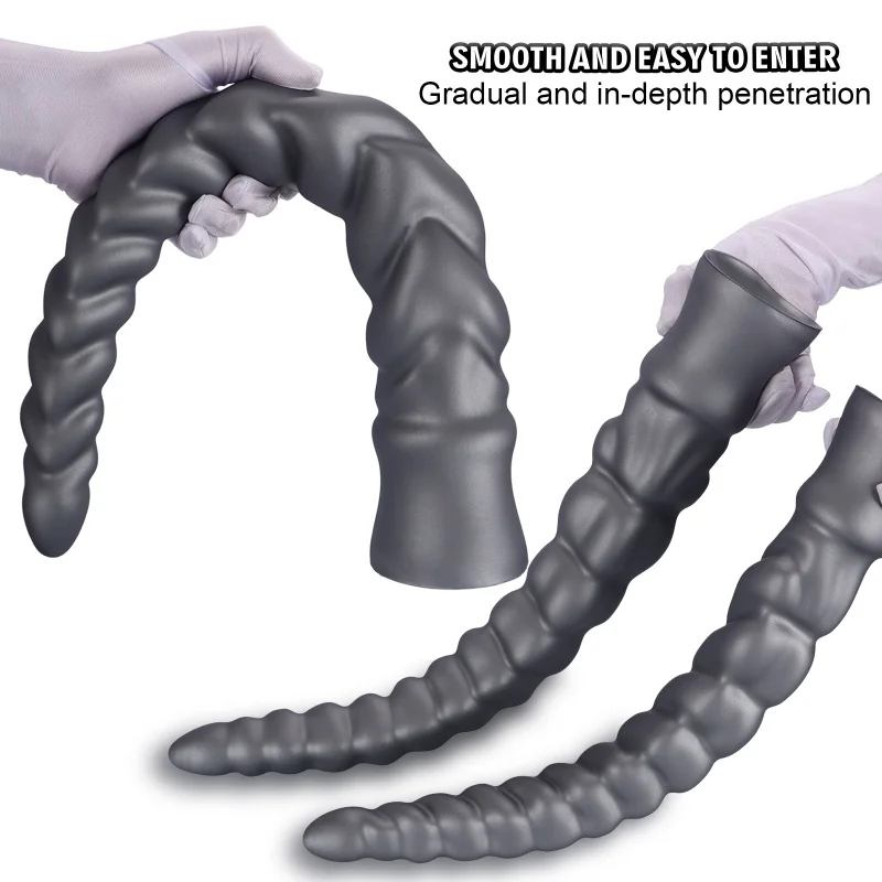 50cm Long Butt Plug Soft Silicone Anal Plug Dildos Large Anal Whip Prostate Massage Dilator Sex Toys for Women Men Masturbatior 2