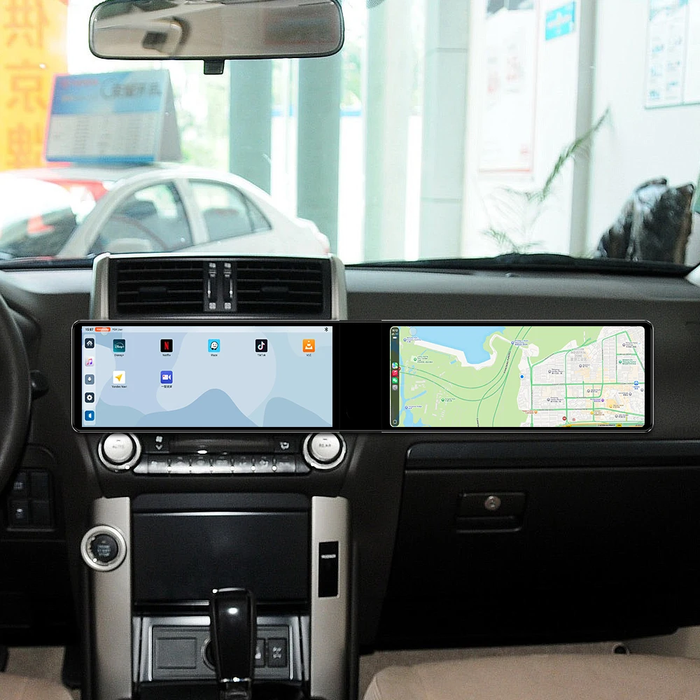 

12.3 Inch Dual Screen Car Radio Android For Toyota Prado 2010-2020 CarPlay Multimedia Video Player GPS Navigation Head Unit WIFI