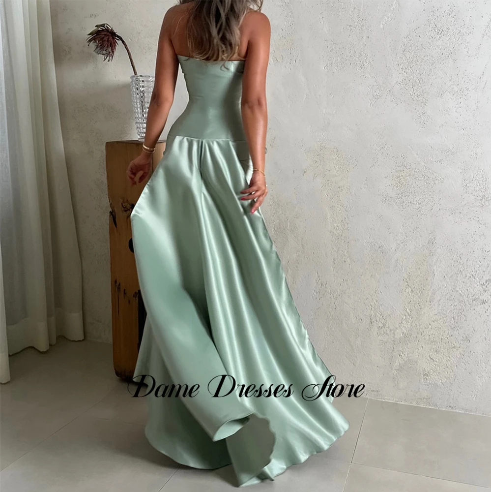 فستان سهرة كلاسيكي من الساتان مخصص رسن بدون أكمام فساتين العودة للوطن مزاجه زهرة يدوية الصنع فساتين مناسبة مخصصة