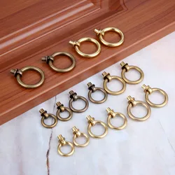 2 Pcs 20/25/30/35mm Vintage Jewelry Box Ring Knobs Furniture Cabinet Cupboard Wardrobe Door Pulls Handle Brass/Antique Bronze