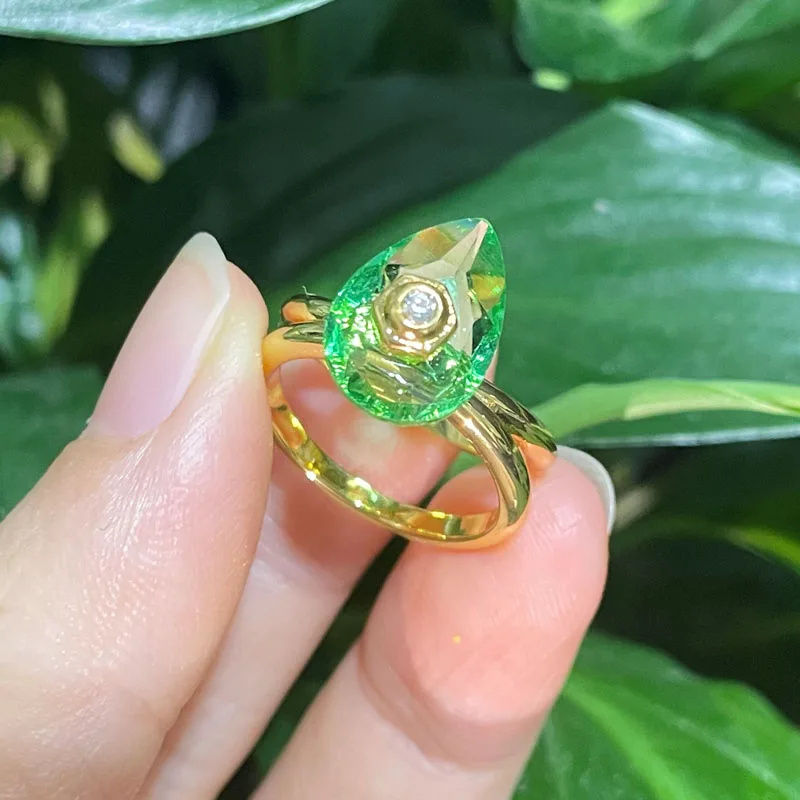 Oryginalny Dellium Luxury Numina Fashion Fine Jewelry Set dla kobiet Bambusowy naszyjnik Kolczyki Bransoletka Pierścionek Akcesoria imprezowe